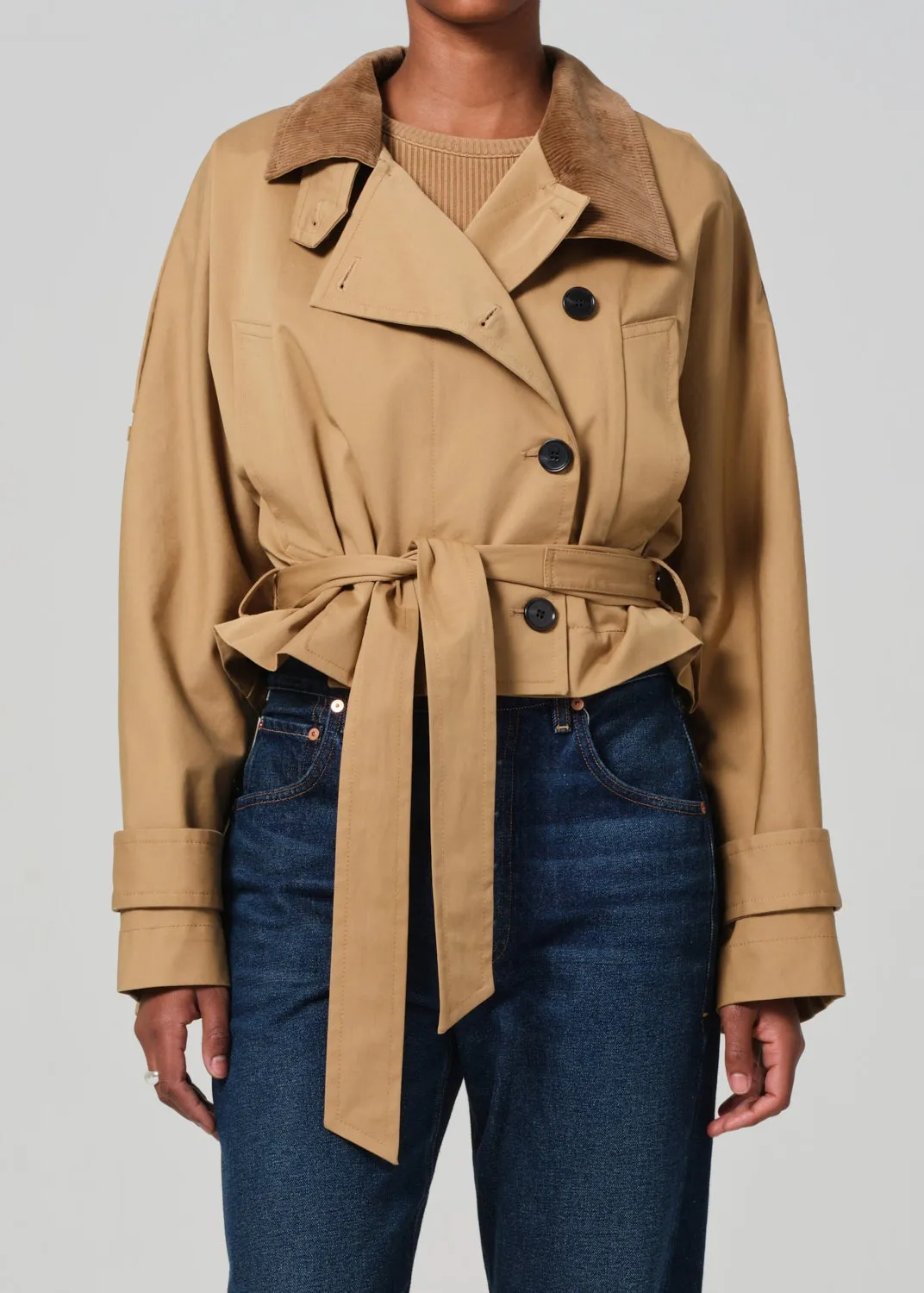 Citizens of Humanity Kiernen Chopped Barn Jacket in British Tan