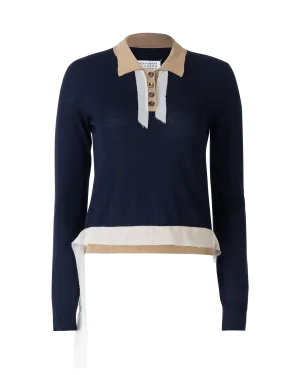Color Block Polo Sweater