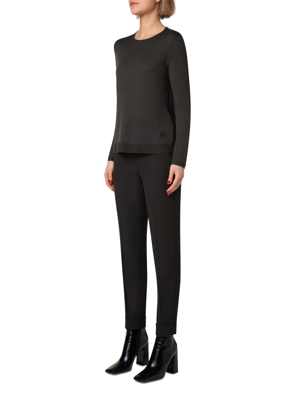 Crew Neck Cashmere Silk Sweater