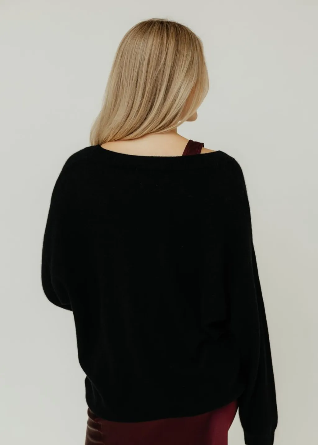 CRUSH Cashmere Cangu Oversized Cardigan in Black