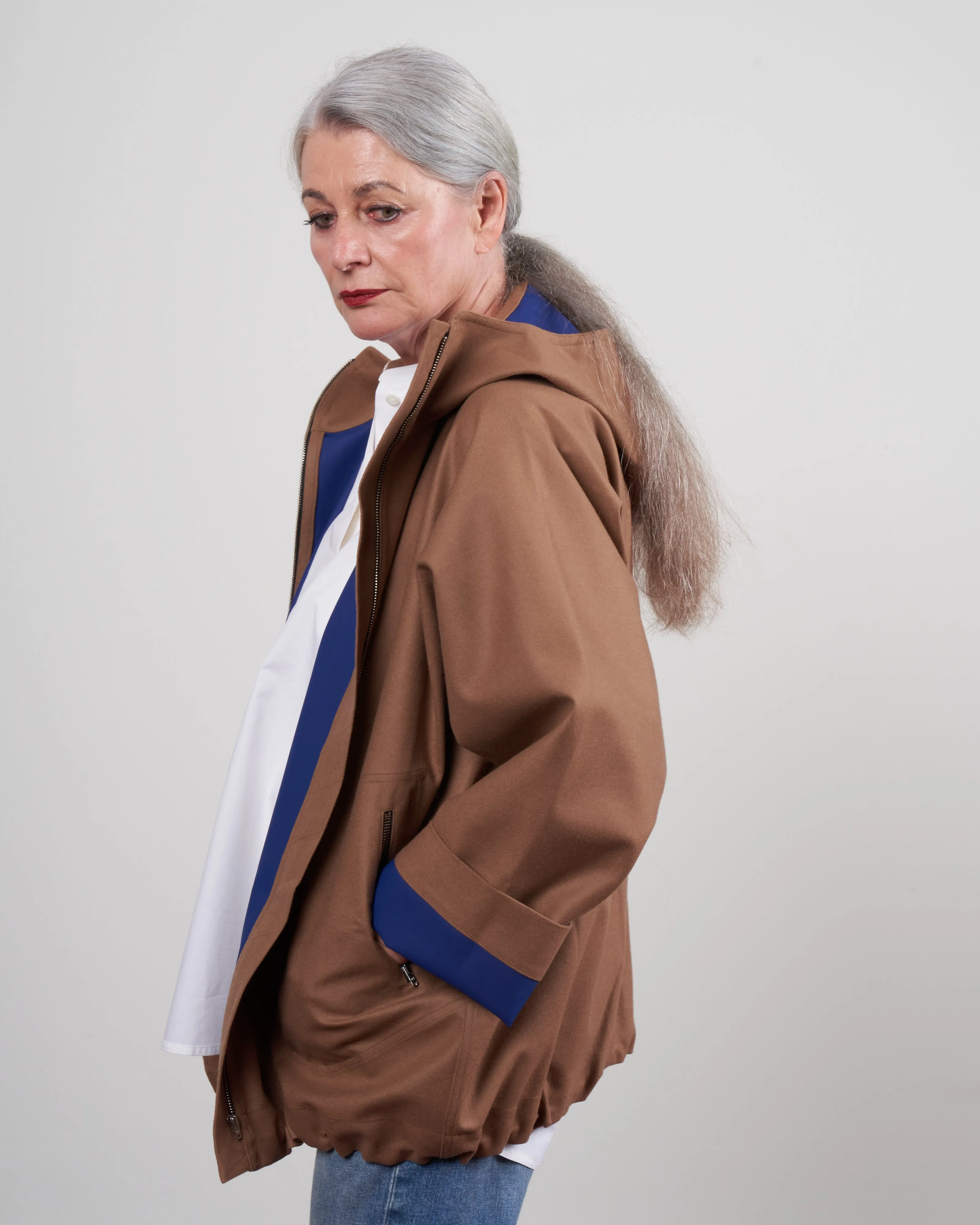 cyril waterproof flannel jacket - toffee