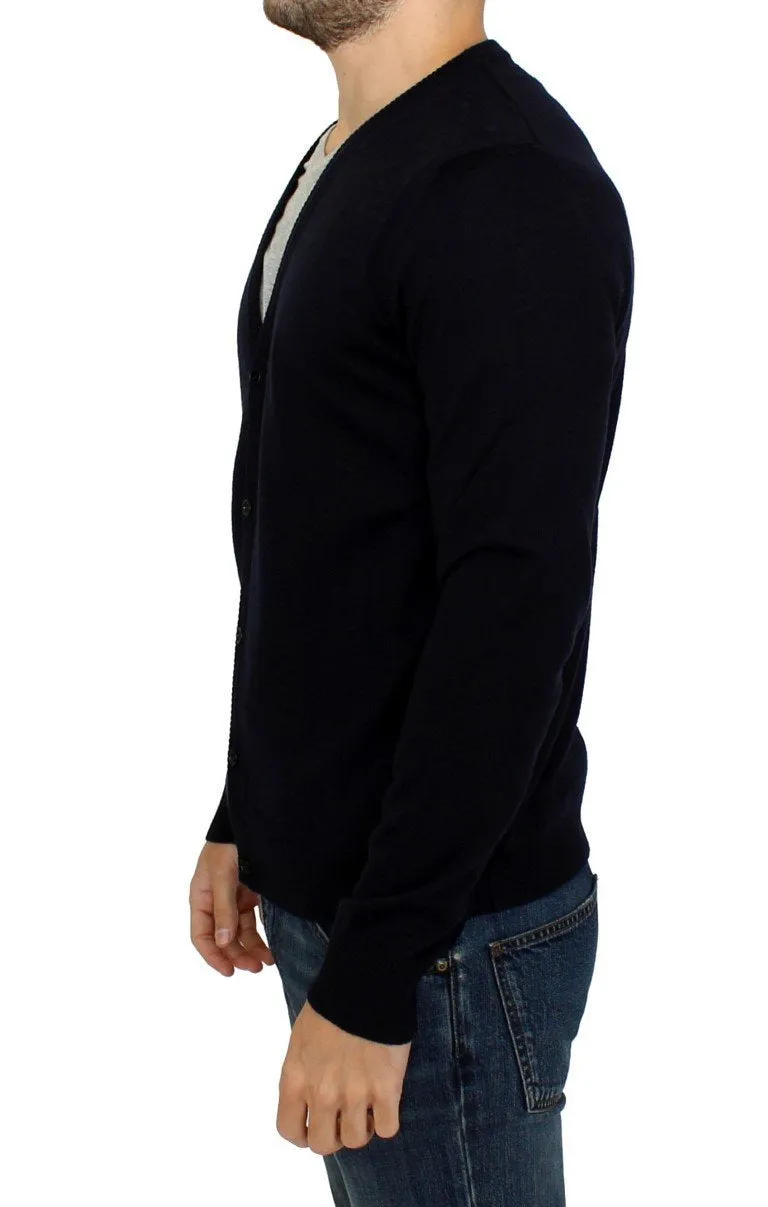 Dark blue wool cardigan