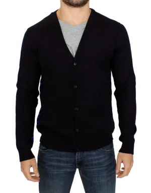 Dark blue wool cardigan