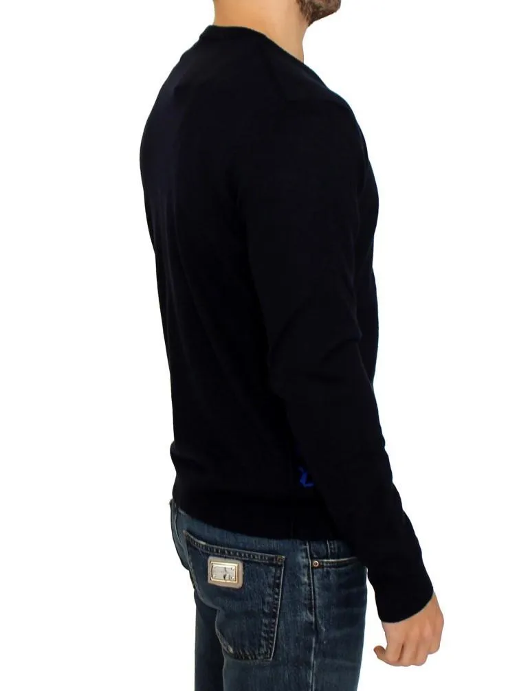 Dark blue wool cardigan