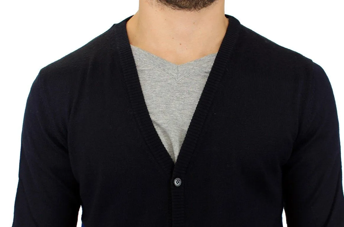Dark blue wool cardigan
