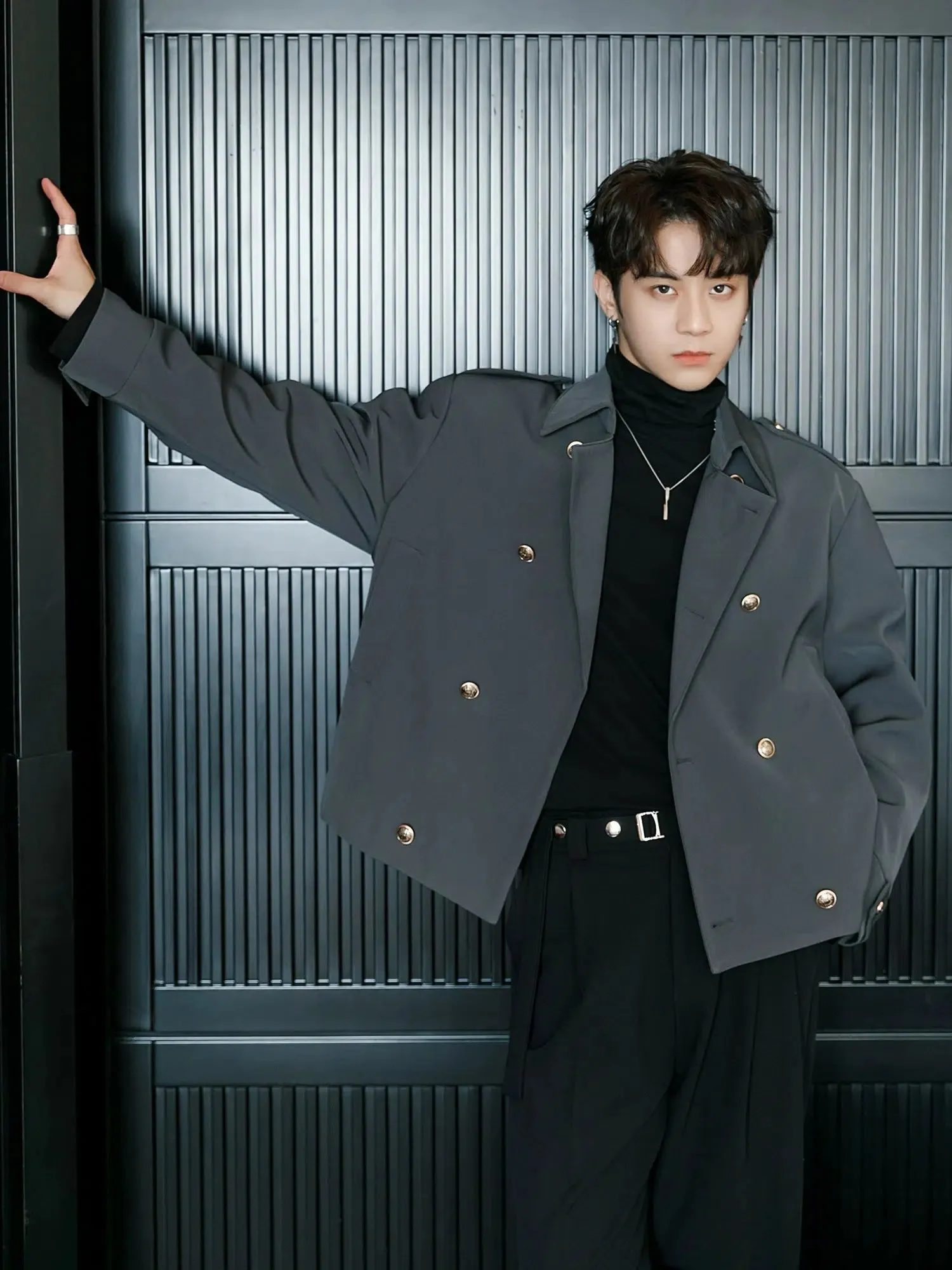 Double Breasted Cropped Blazer