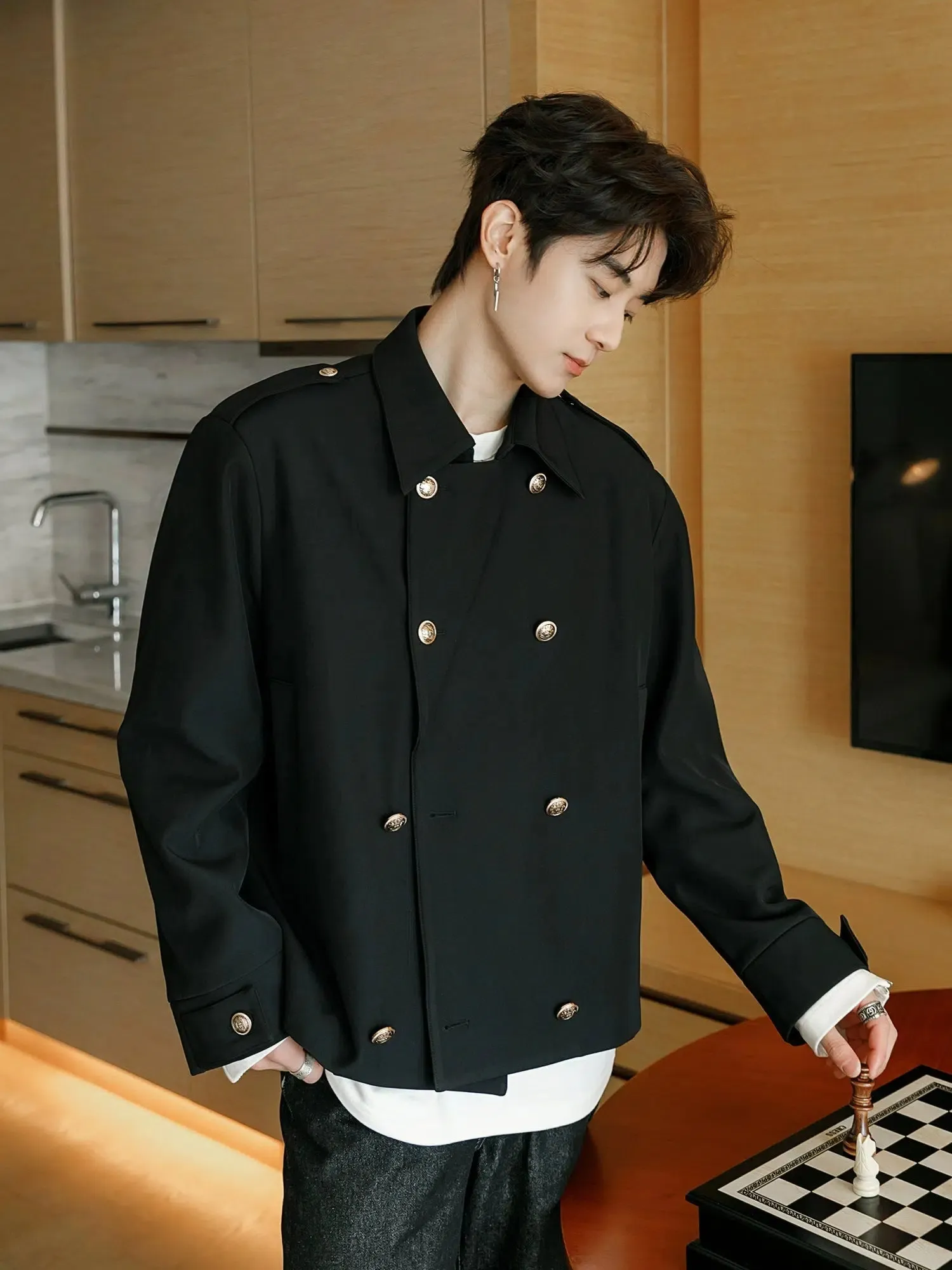 Double Breasted Cropped Blazer