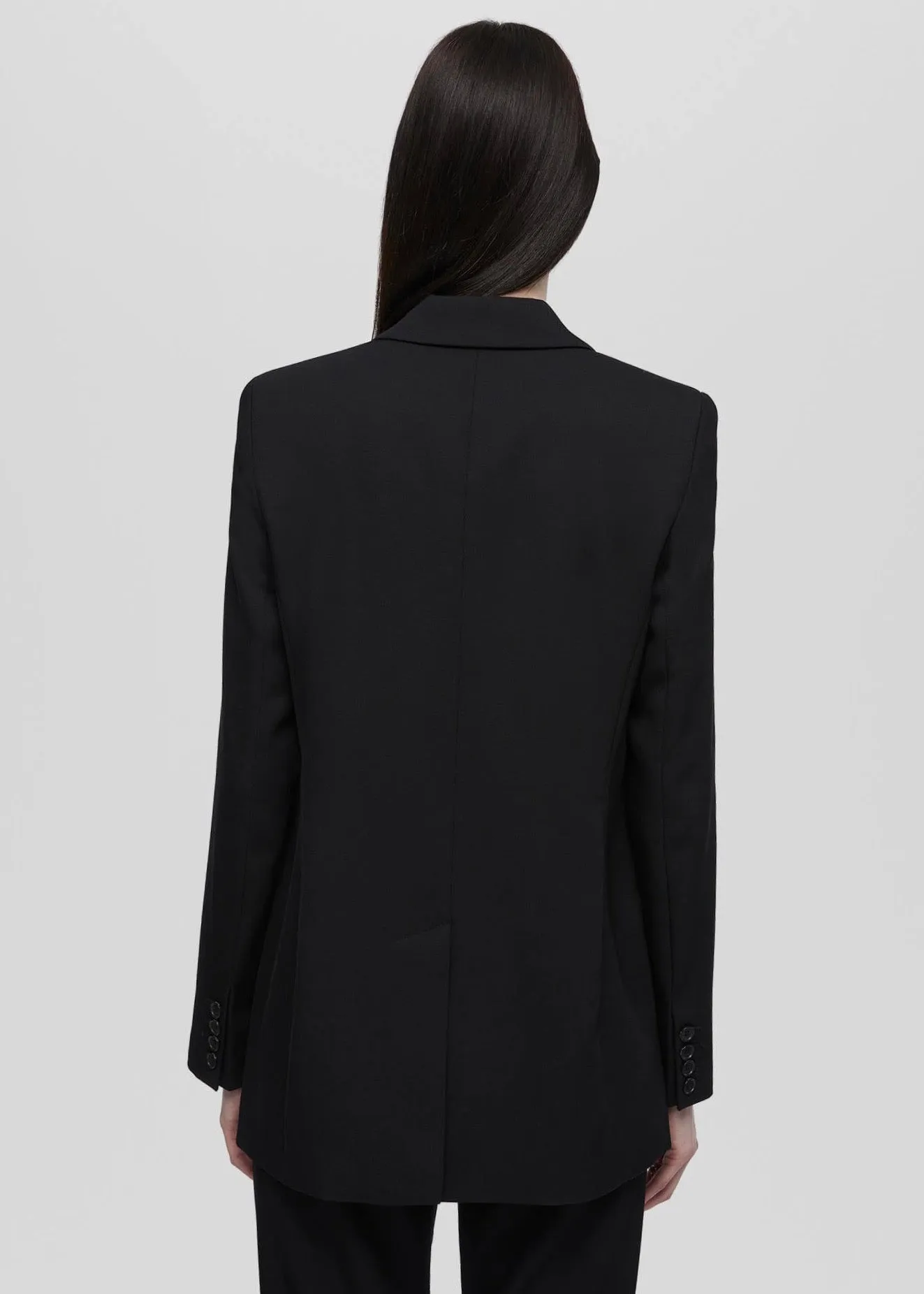 Double Breasted Long Blazer (Black)