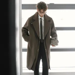 Double-Breasted Wool Coat with Wide Lapels
