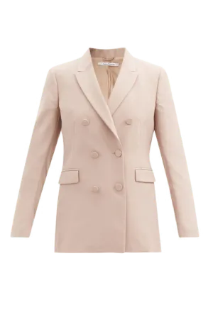 Double-breasted Wool Grain De Poudre Jacket