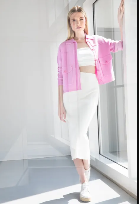Doubleknit Crop Shacket