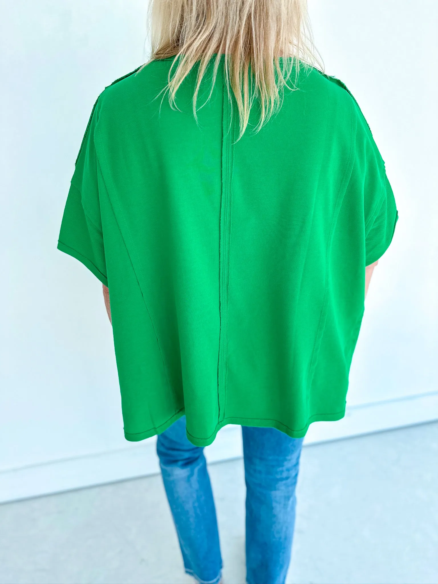 Emerald Exposed  Oversized Top