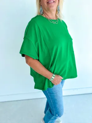 Emerald Exposed  Oversized Top