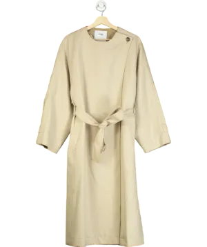 Fabrique Beige Hilda Single Button Collarless Trench UK S