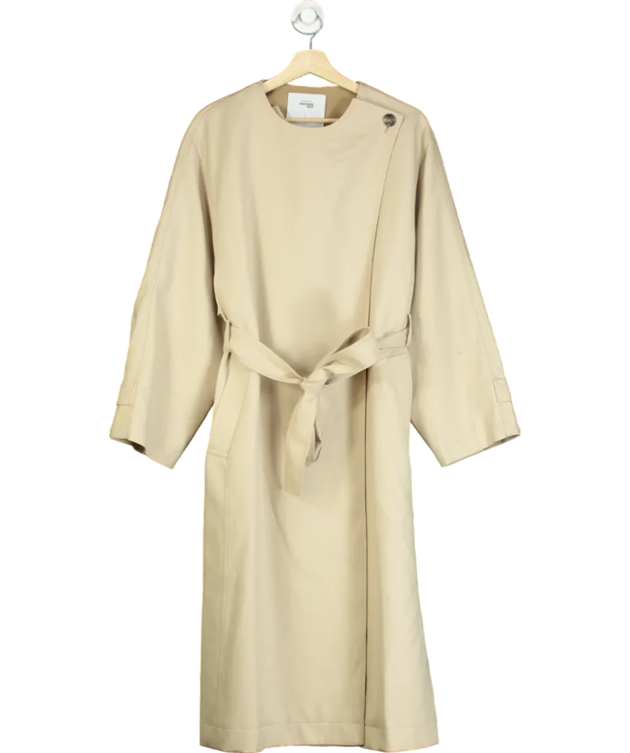 Fabrique Beige Hilda Single Button Collarless Trench UK S