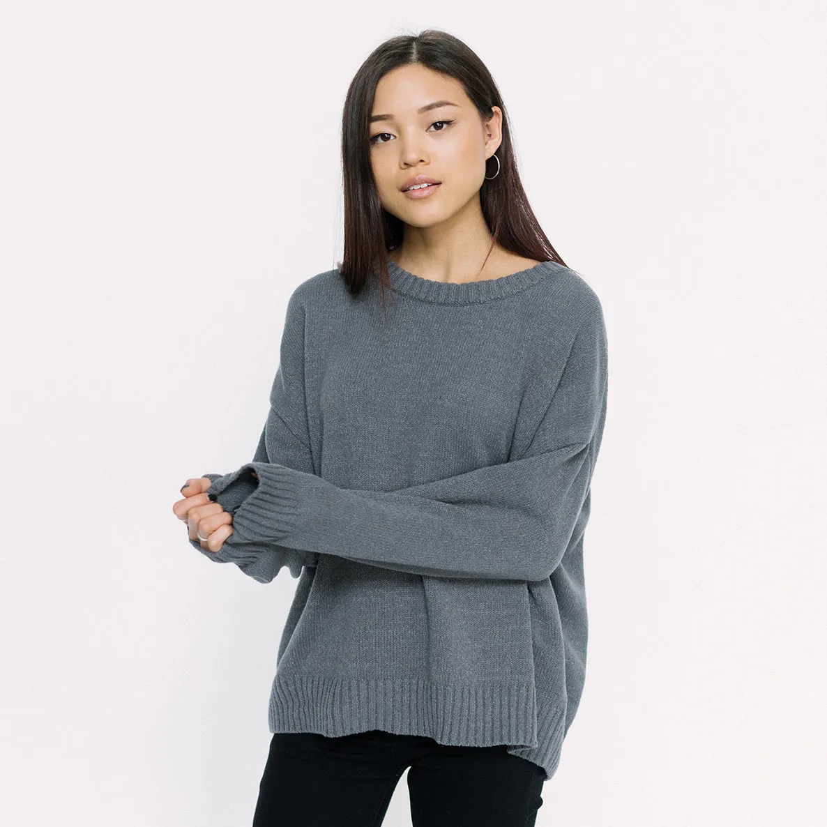 Faux Cashmere Marchesi Sweater | Grey