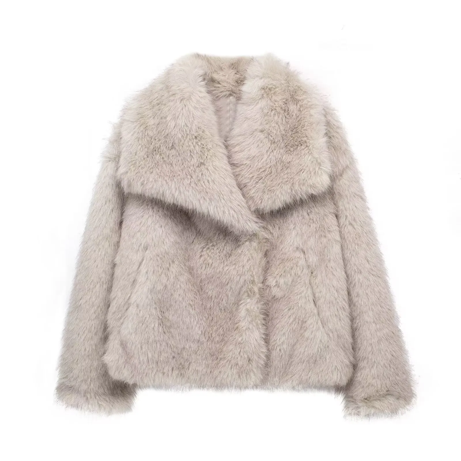 Faux Fur Loose Fitted Fur Jacket