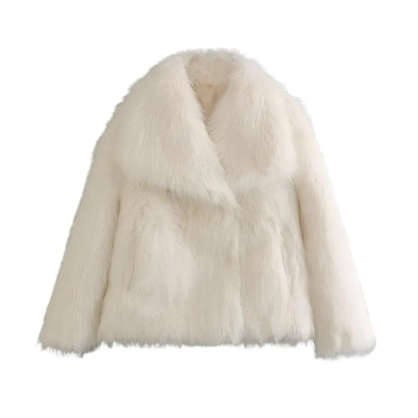 Faux Fur Loose Fitted Fur Jacket