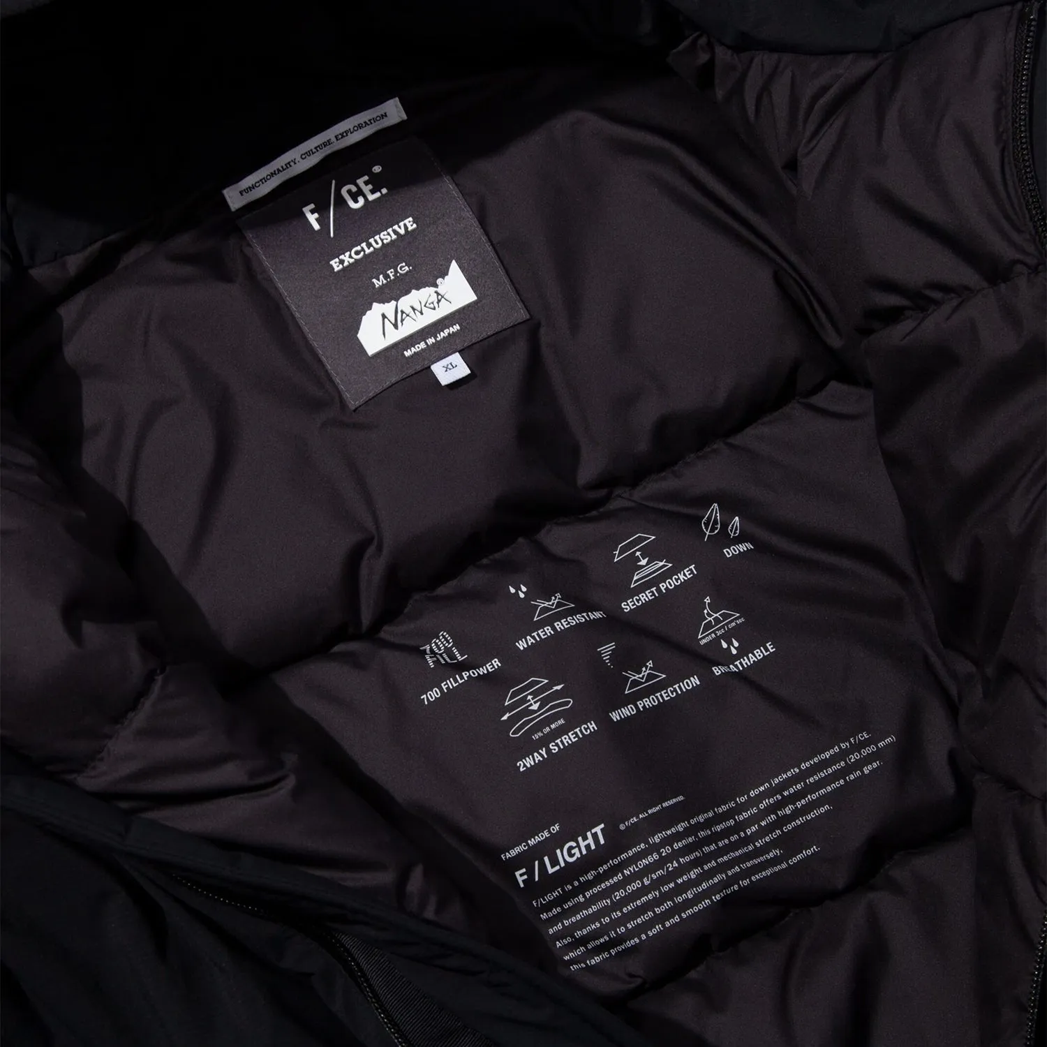 F/CE x NANGA FT MIL Down Parka Black