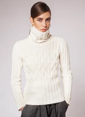 Fisherman Ladies Fitted Aran Tunic...Natural