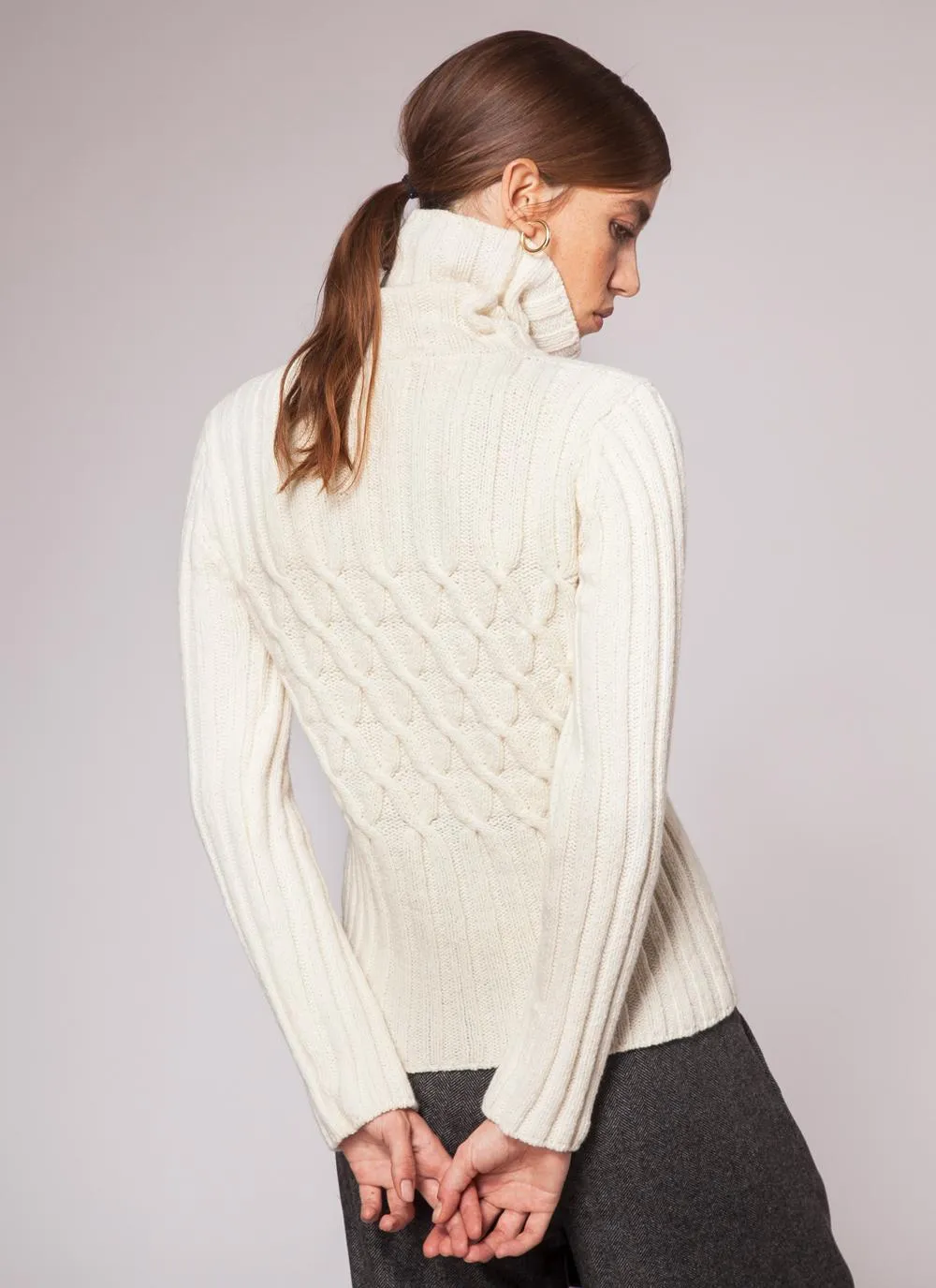 Fisherman Ladies Fitted Aran Tunic...Natural