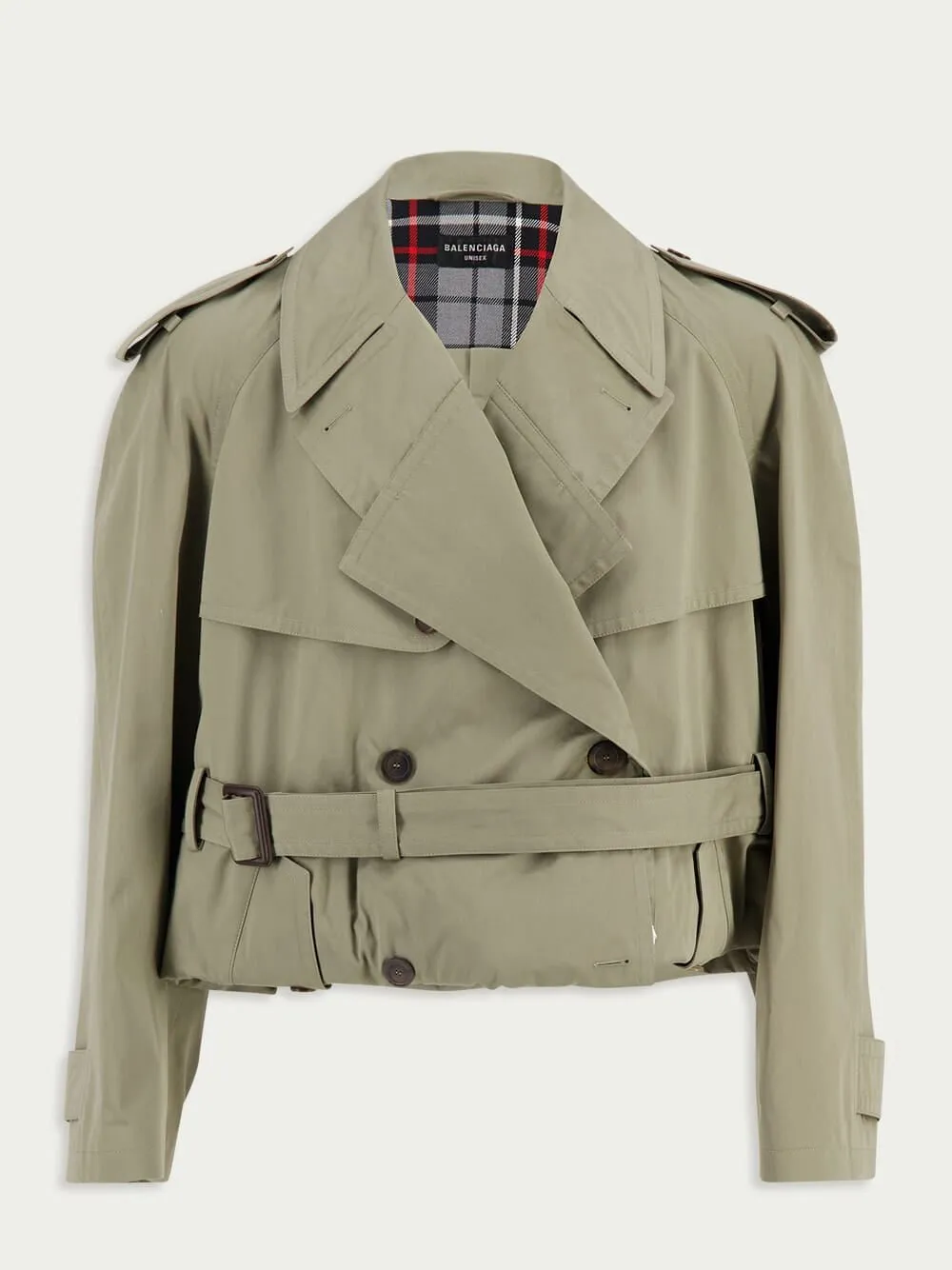 Folded Oversized Belted Cotton-Twill Trench Coat