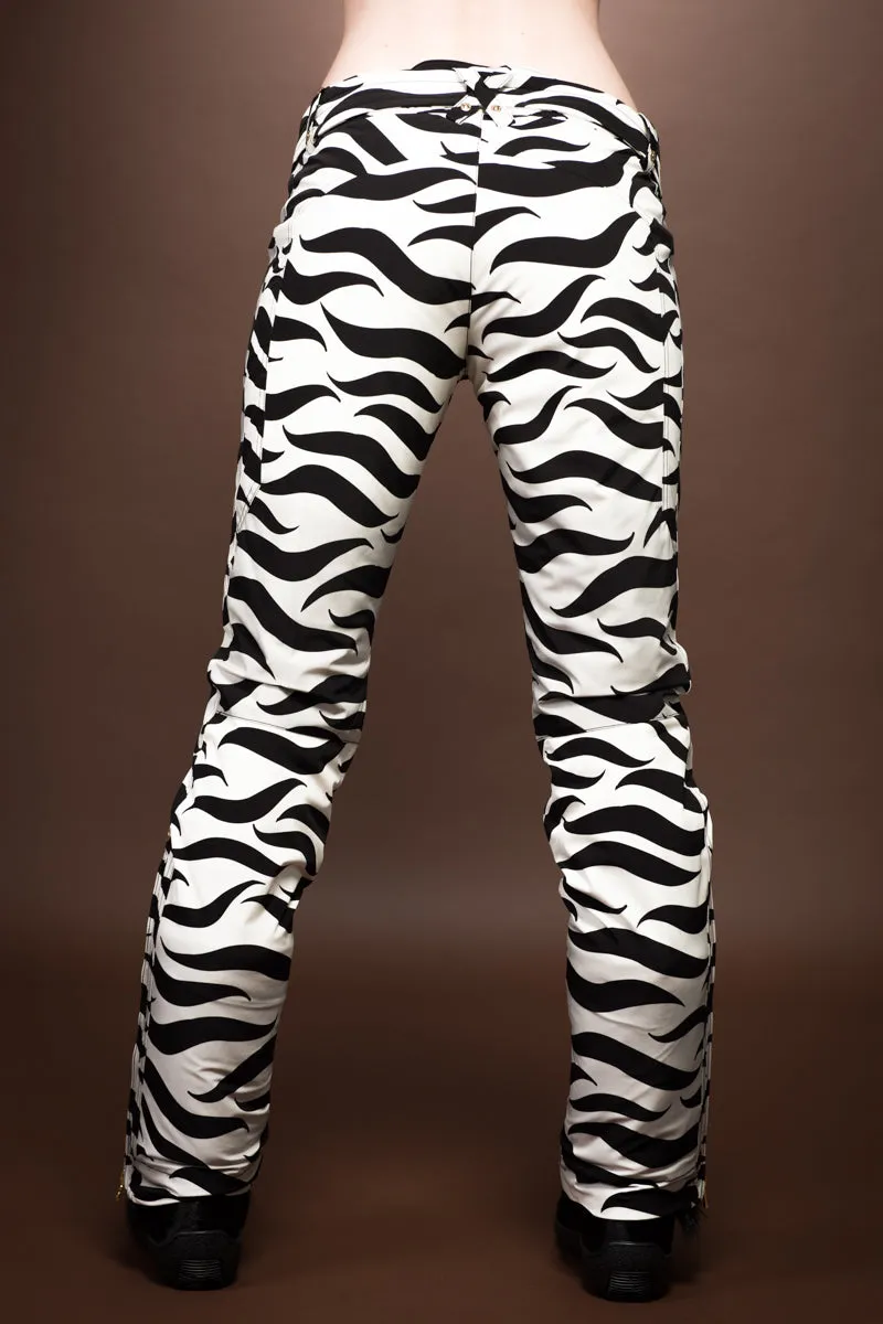 Franzi Flame Print Ski Pants Black|Off-White