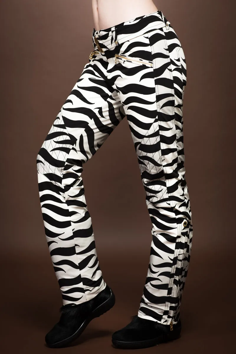 Franzi Flame Print Ski Pants Black|Off-White