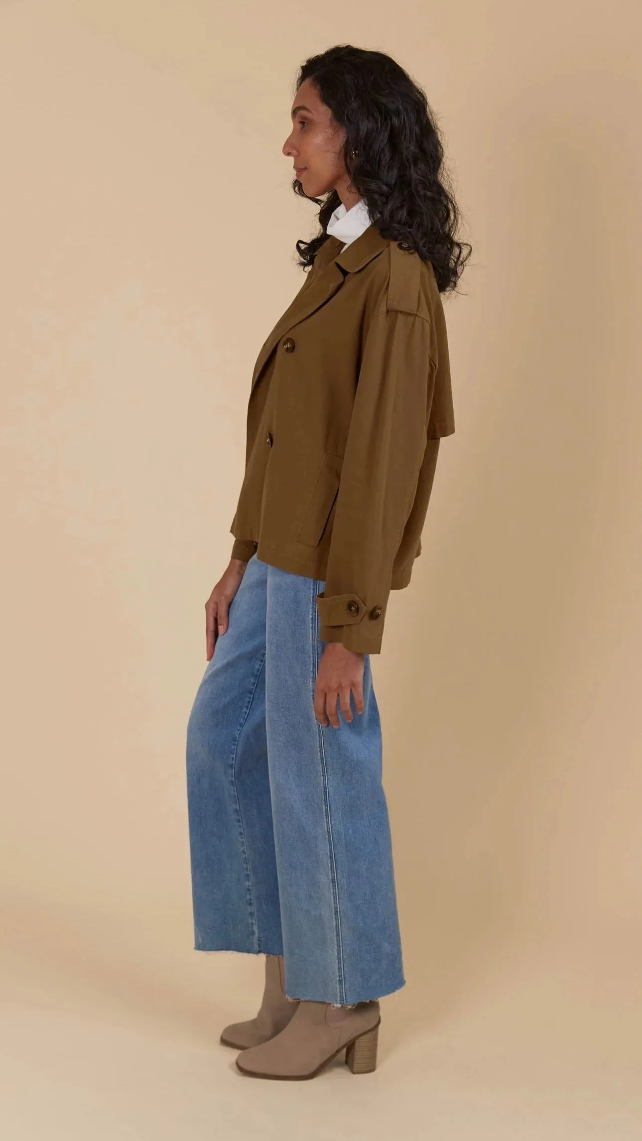 Freya Crop Trench Toffee
