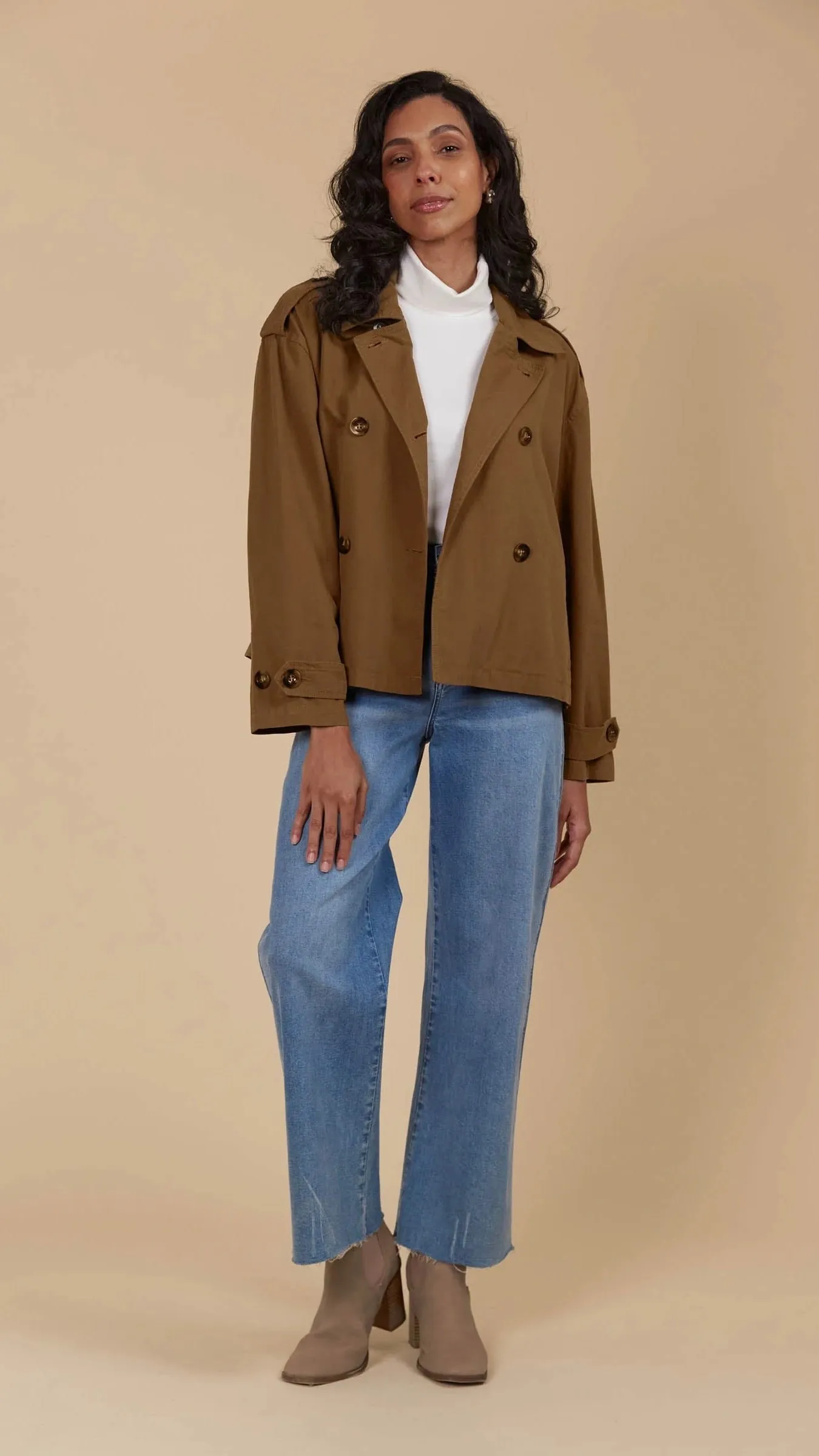Freya Crop Trench Toffee