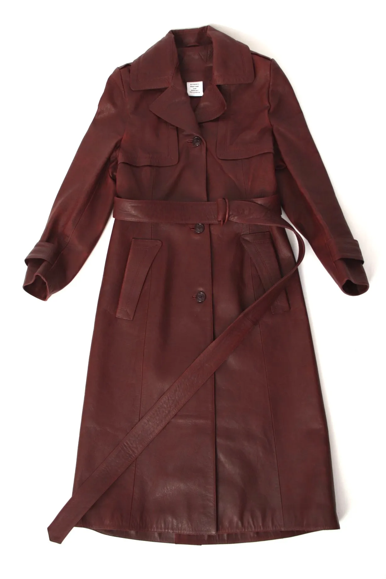 F/W 2017 Vetements Oxblood Leather Trench