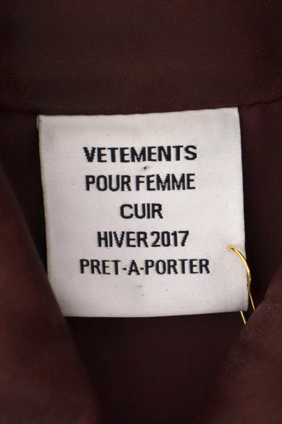 F/W 2017 Vetements Oxblood Leather Trench