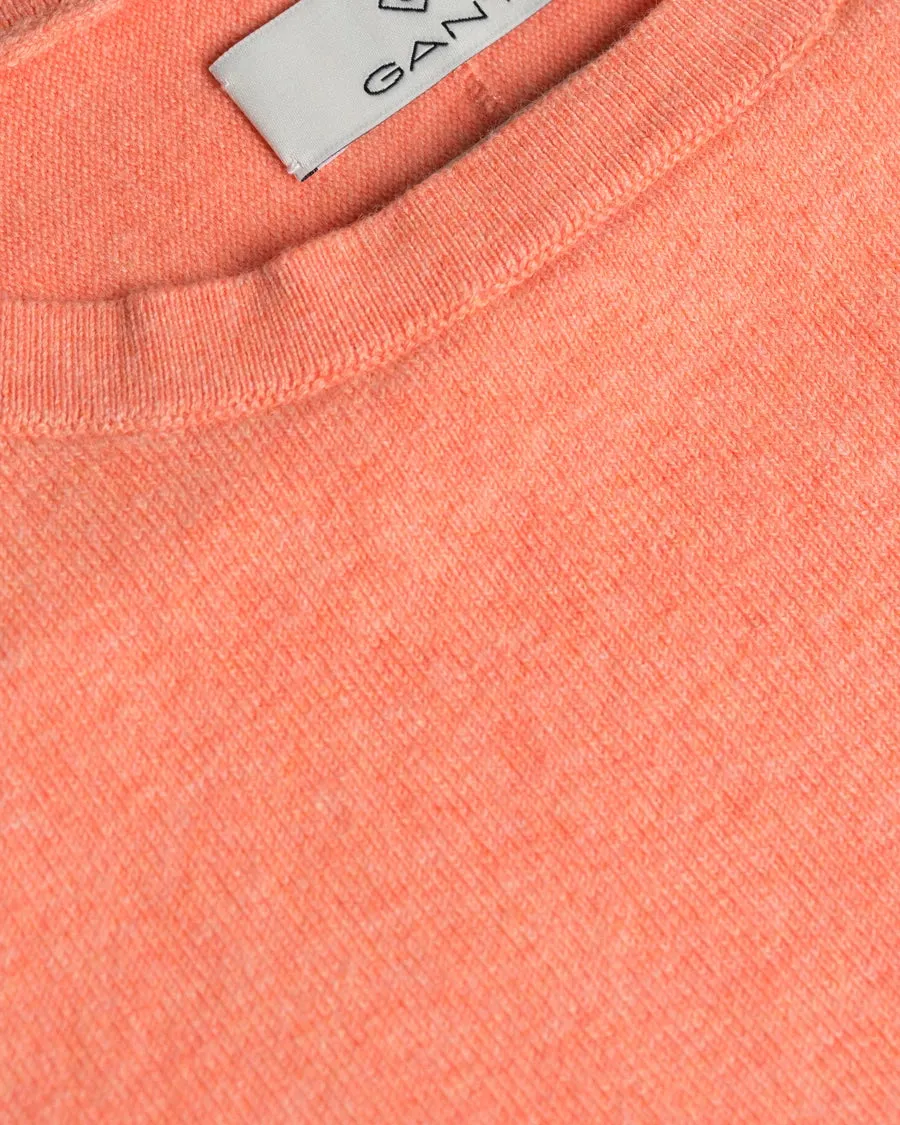 Gant Men's Cotton Cashmere Crew Sweater, Medium, Faded Coral
