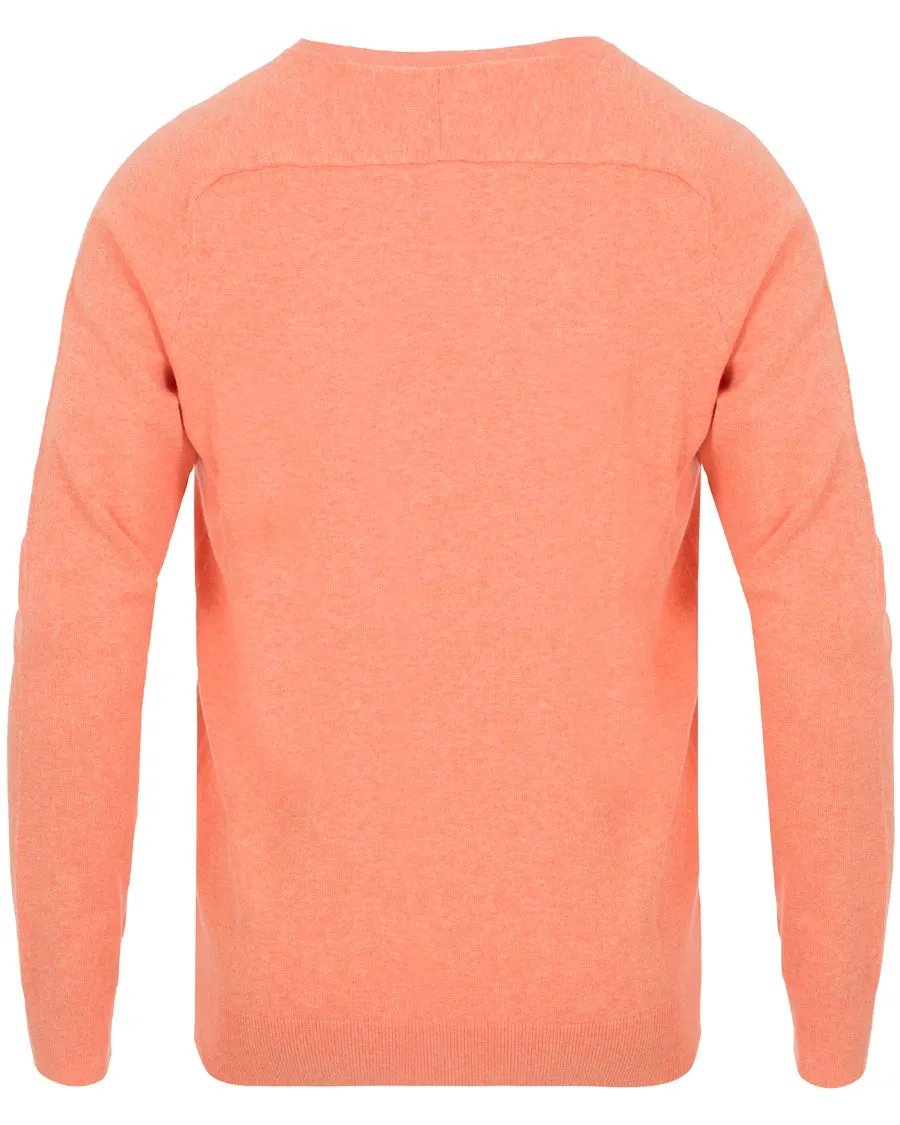 Gant Men's Cotton Cashmere Crew Sweater, Medium, Faded Coral