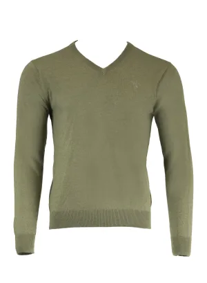 GANT Men's Wood Melange Cotton Wool V-Neck 83102 Size Medium $125 NWT