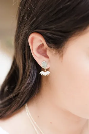 Geo Labradorite Ear Jackets