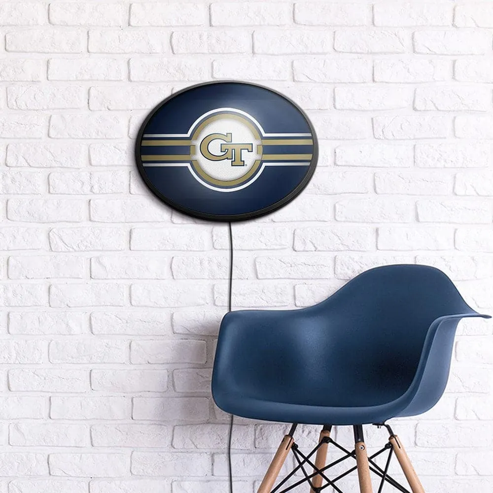 Georgia Tech Yellow Jackets: Oval Slimline Lighted Wall Sign