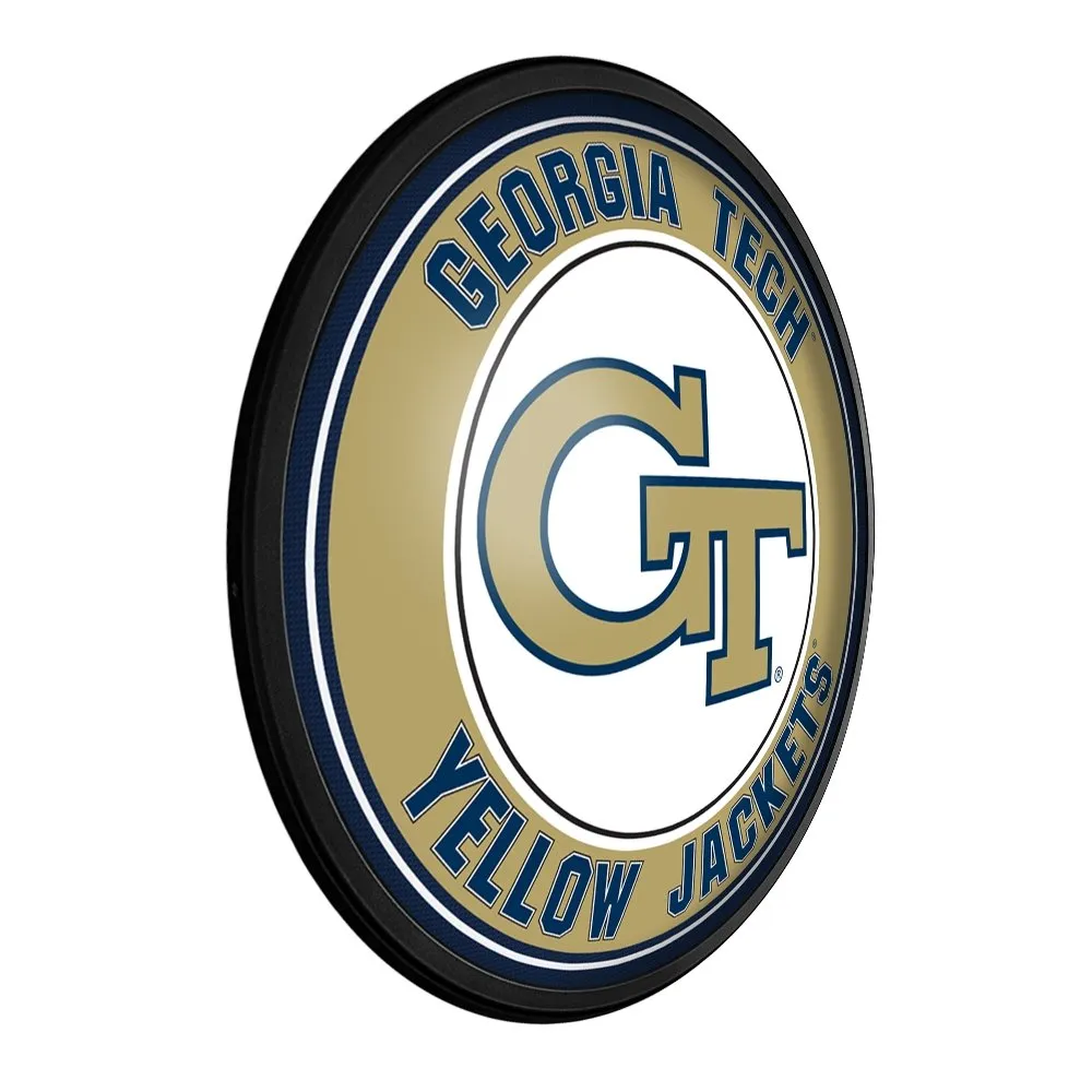 Georgia Tech Yellow Jackets: Round Slimline Lighted Wall Sign