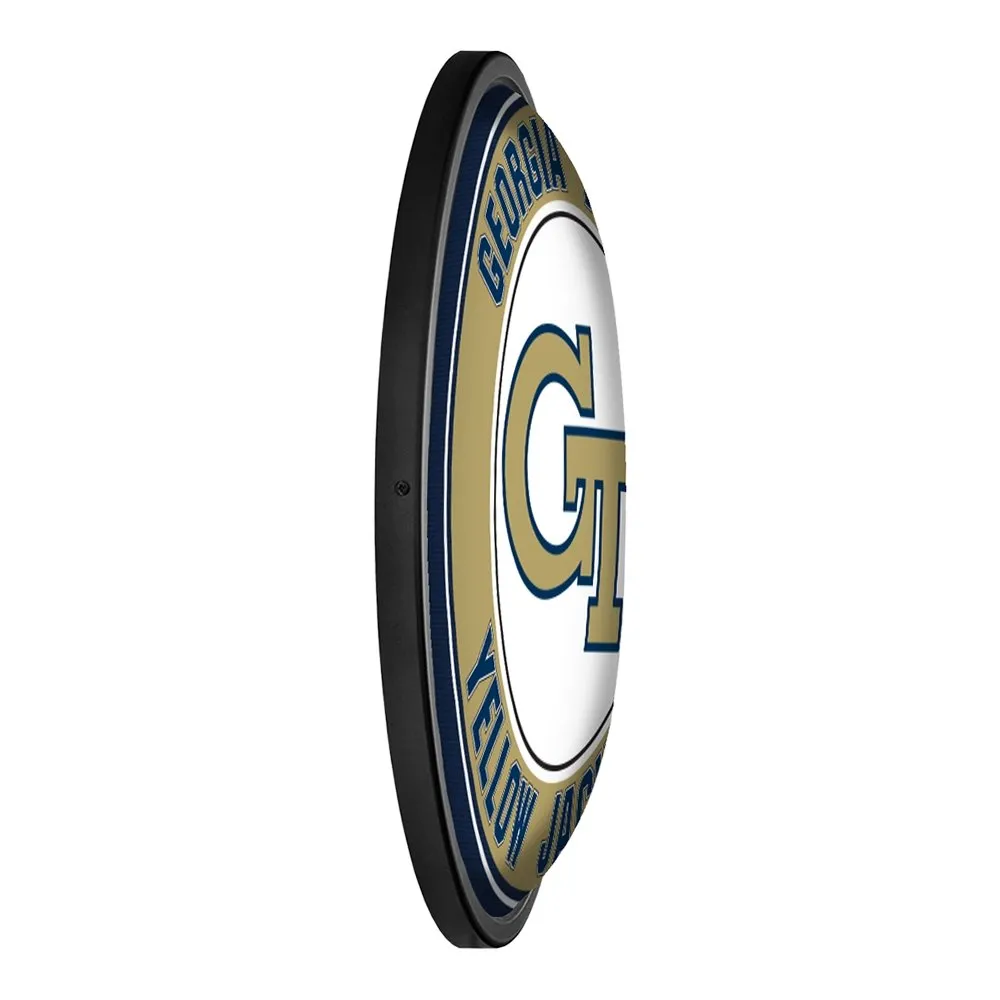 Georgia Tech Yellow Jackets: Round Slimline Lighted Wall Sign