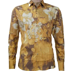 Gold microfiber w/ stones Casual Button Down