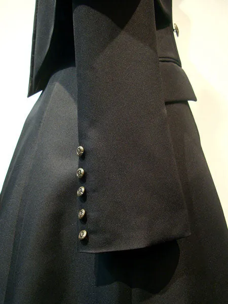 Gothic Lolita Overcoat Double Breasted Poncho Design Button Black Lolita Winter Coat