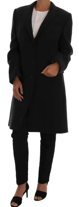 Gray Wool Classic Single Breasted Jacket