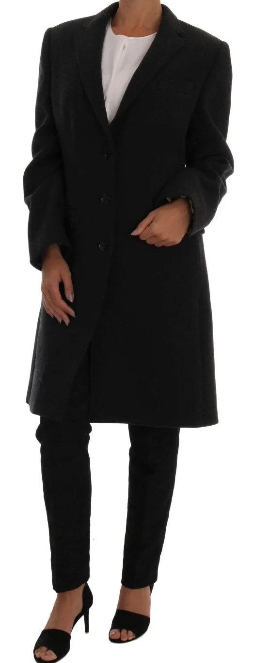 Gray Wool Classic Single Breasted Jacket