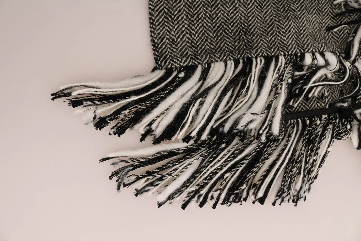 Gray Wool Knitted Sweater Poncho