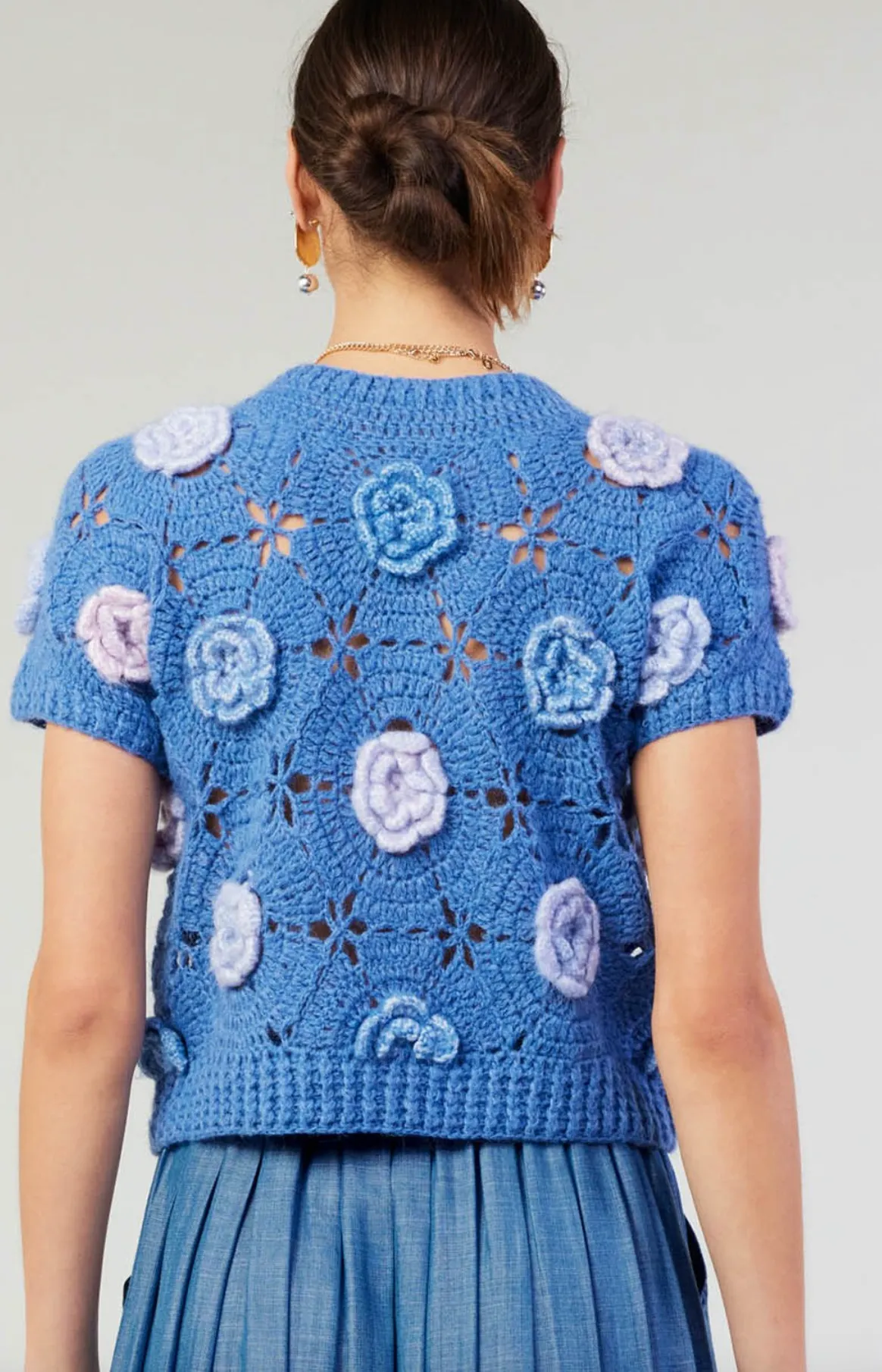 Hand Knit Crochet Sweater