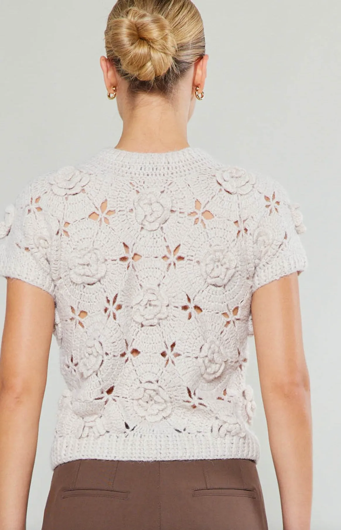 Hand Knit Crochet Sweater