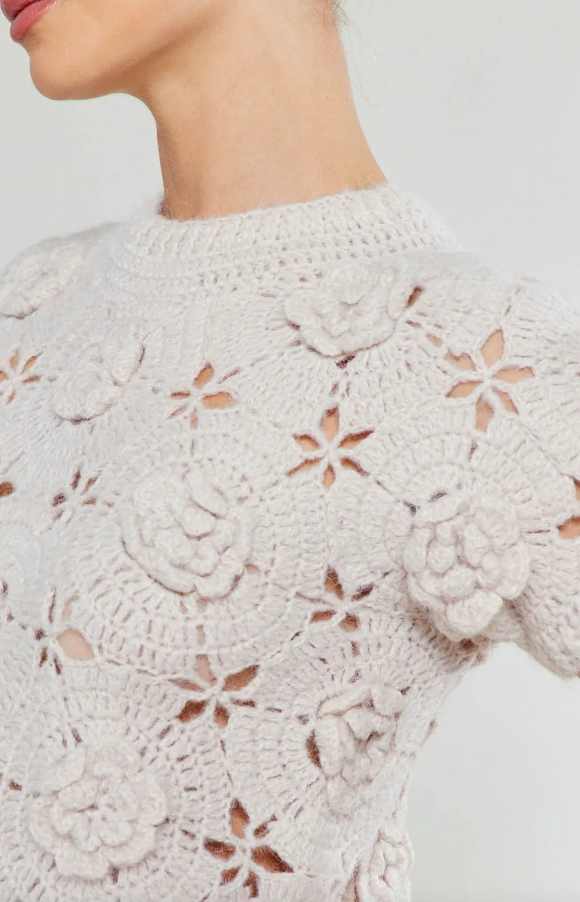 Hand Knit Crochet Sweater