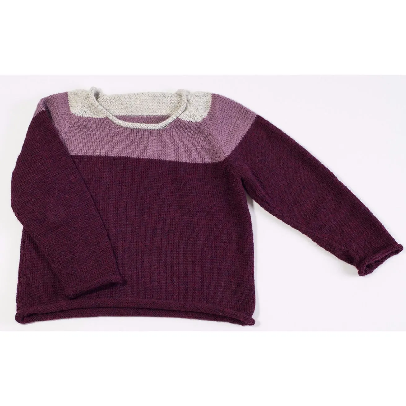 Handknitted Alpaca Wool Sweater (Plum)