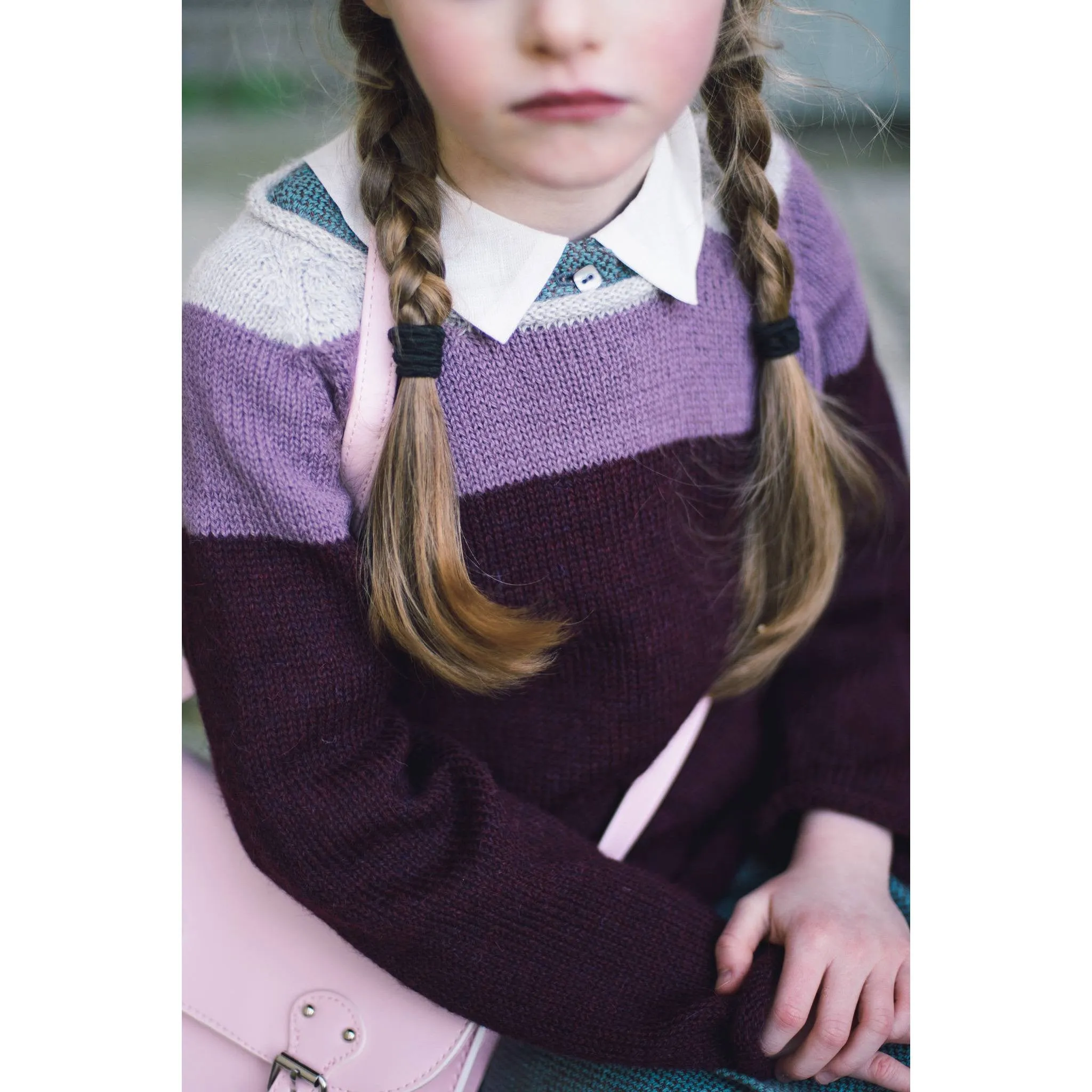 Handknitted Alpaca Wool Sweater (Plum)
