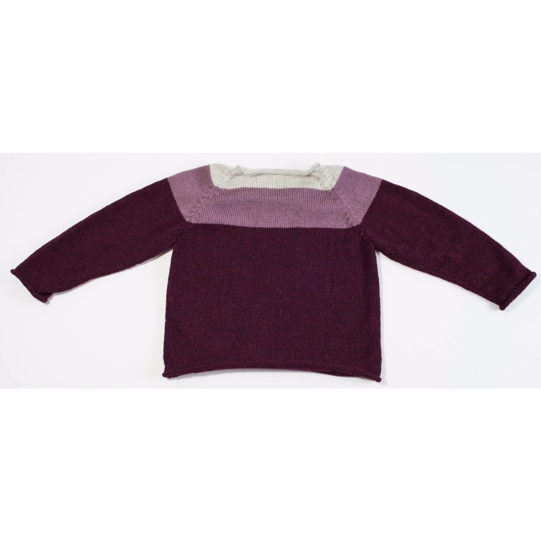 Handknitted Alpaca Wool Sweater (Plum)